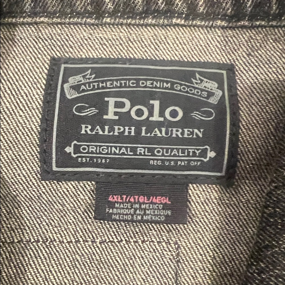 Polo by Ralph Lauren Black Denim Jacket with Patches - Picture 3 of 3